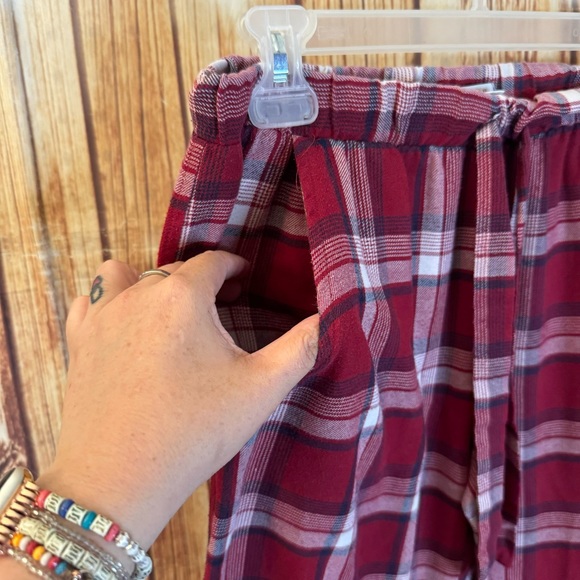 Forever 21 Women’s Red Plaid Pajama Sleep Bottoms with Pockets Size Small - Picture 2 of 9